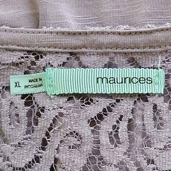 Maurices Heathered Purple Lace Detail Ruched Sleeve Open Sweater Size XL - Picture 6 of 9